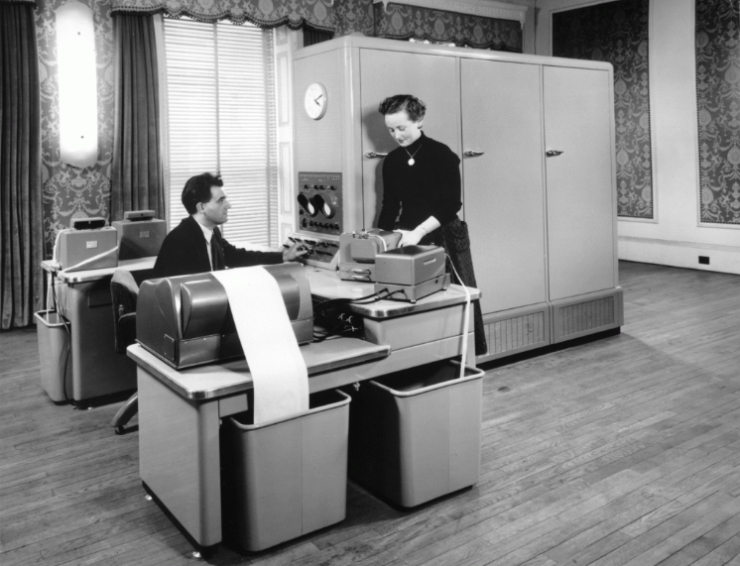 A contemporary publicity shot of the Ferranti Pegasus II computer, circa 1958