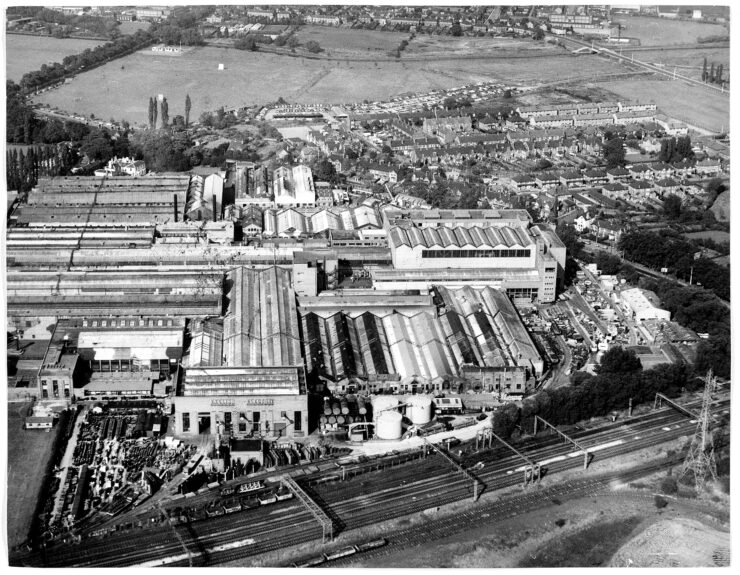 aerial view of an industrial works